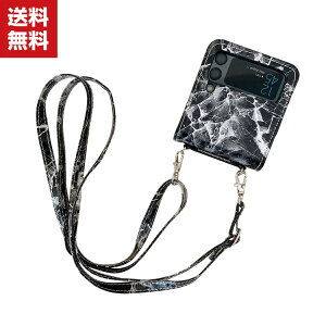 Galaxy Z Flip4 5G �P�[�X ���f�B�[�X �܂肽���݌^Android�X�}�z�A�N�Z�T���[ �v���X�`�b�N�� ���U�[�� �X�g���b�v�t�� �V�����_�[�X�g���b�v �l�b�N�X�g���b�v CASE �ϏՌ� �y�� �����₷�� �S��