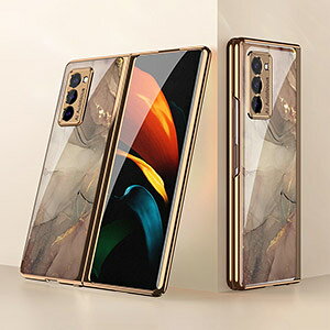 �������� Samsung Galaxy Z Fold2 �܂肽���݌^Android�X�}�z�A�N�Z�T���[ PC �P�[�X �ϏՌ��J�b�R���� �����������ӂ� ������� �w�ʋ����K���X �l�C �Ռ��ɋ��� �w�ʃJ�o�[ �T���X�� CASE �Y��� �w