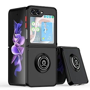 Samsung Galaxy Z Flip5 5G �P�[�X �J�o�[ �܂肽���݌^Android�X�}�z�A�N�Z�T���[ TPU&PC �v���X�`�b�N�� CASE �ϏՌ��J�o�[ �y�� �����₷�� �X�^���h�@�\ �����O�u���P�b�g�t�� �����^�тɕ֗� �S�ʕ�
