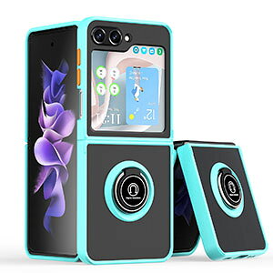 Samsung Galaxy Z Flip5 5G �P�[�X �J�o�[ �܂肽���݌^Android�X�}�z�A�N�Z�T���[ TPU&PC �v���X�`�b�N�� CASE �ϏՌ��J�o�[ �y�� �����₷�� �X�^���h�@�\ �����O�u���P�b�g�t�� �����^�тɕ֗� �S�ʕ�