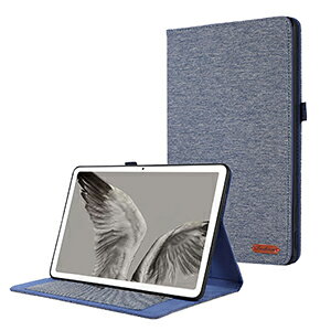 Google Pixel Tablet ケース 耐衝撃 カバー PUレザー+TPU素材 デニム調 持ちやすい 衝撃吸収 汚れ防止 お洒落な スタンド機能 充電スピーカー ホルダー対応 高級感 カッコいい 保護カバー グーグル