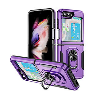 Samsung Galaxy Z Flip5 �M�����N�V�[ Z �t���b�v5 5G �P�[�X �ϏՌ� �J�o�[ �����O�t�� �X�^���h�@�\ �܂肽���݌^ �P�[�X ����ق��肩���� TPU��PC�f�� �y�� �����₷�� �J�b�R���� �֗� ���p �l