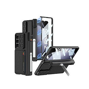 Samsung Galaxy Z Fold5 5G �܂肽���݌^ �X�}�[�g�t�H�� �P�[�X CASE �Ռ��ɋ��� 2�d�\�� PU���U�[&PC �Ռ��h�~ �J�b�R���� �X���C�h�� �����Y�ی� ����h�~ �l�C �������� ������� �����₷�� �X�^��
