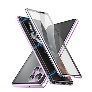 Samsung Galaxy S24 S24+ S24 Ultra �P�[�X ���� �A���~�j�E���o���p�[ �O�㋭���K���X�ی� ���^���P�[�X CASE �}�O�l�b�g���� �����₷�� �ϏՌ� �N���A ���ʔw�ʃp�l���t�� �S�ʕی� �����������ӂ� 