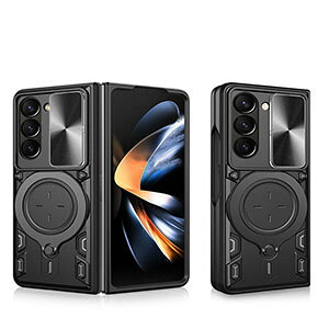 Samsung Galaxy Z Fold6 5G ギャラクシー Z フォールド6 ケース カバー 耐衝撃カバー リング付き 衝撃に強い 折りたたみ型 TPU&PC 2重構造 スタンド機能付 スライド式 カメラレンズ保護 スタンド機能