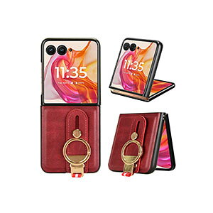 Motorola moto razr 50/50S �P�[�X �J�o�[ ����ق��肩���� PC&PU���U�[ �w�ʃ��U�[�� �����O�t�� �X�g���b�v�t�� ���f�B�[�X ���킢�� �X�}�z�ی�P�[�X CASE ������ �ϏՌ� �y�� �����₷�� ���p 