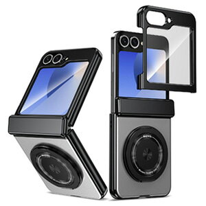 Samsung Galaxy Z Flip7 �P�[�X �ϏՌ� �J�o�[ �X�^���h�@�\ 360�x��] �����O�t�� �X�}�z�A�N�Z�T���[ PC+�����K���X �Ռ��z�� �y�� �����₷�� ���C�[�d ���p �֗����̍��� �l�C �������� ������� 