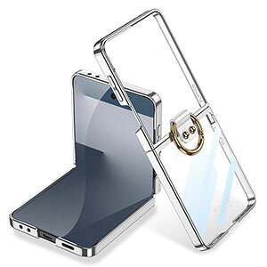 Samsung Galaxy Z Flip7 �P�[�X �ϏՌ� �J�o�[ ���b�L �܂肽���݌^ �����O�t�� �X�}�z�A�N�Z�T���[ PC+�����K���X �Ռ��z�� �y�� �����₷�� ���p �֗����̍��� �l�C �������� ������� �T���X�� �M