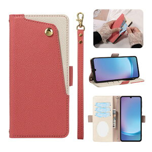 Galaxy A07 5G �P�[�X �J�o�[ Samsung �M�����N�V�[ A07 5G �J�o�[ �蒠�^ ���z�^ TPU&PU���U�[ ������� ����h�~ �X�^���h�@�\ �֗� �X�g���b�v�t�� �J�[�h���[ �J�b�R���� �l�C �X�}�z �蒠�^�J�o�[ 