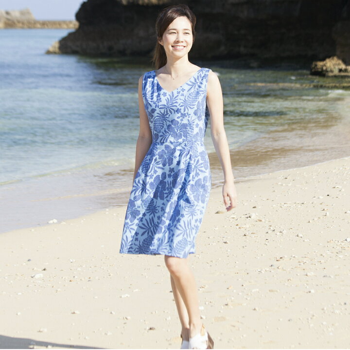 楽天市場 かりゆしウェア ワンピース 結婚式 レディース Tropical Pineapple ココナッツジュース リゾートワンピース 沖縄生産 サマードレス サマーワンピ 沖縄結婚式にアロハシャツ メール便利用で送料無料 お揃い ペア ペアルック 男女 リンクコーデ 親子 リゾート
