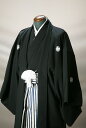 【レンタル】 レンタル黒着物羽織3号～9号黒袴羽織袴 4泊5日 フルセット・結婚式袴成人式男性袴【紋付袴　レンタル】（男紋付袴 成人式 卒業一部地域を除く式 結婚式セレモニー男性用紋付袴セット★往復送料無料★★fy16REN07★