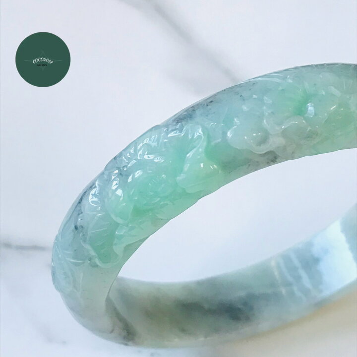 楽天市場】ミャンマー産 翡翠 ヒスイ jade バングル アップルグリーン 