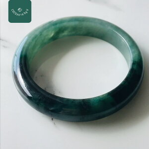 グアテマラ産 翡翠 ヒスイ jade バングル ダークブルー ブレスレット 53.8mm ヒスイ ひすい パワーストーン hisui 本翡翠 翡翠専門店 アクセサリー ジュエリー 手?