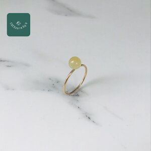 ミャンマー産 翡翠 ヒスイ jade リング 指輪 天然石 一点物 14kfg 9号 ひすい パワーストーン hisui 本翡翠  大人かわいい 黄