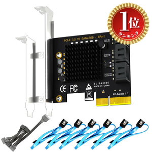 �y���������z�y�y�V�����L���O1�ʊl���zGLOTRENDS SA3026-C 6�|�[�g���݃{�[�hPCIe X4 SATA�g���J�[�h�ASATA����ѓd���P�[�u���t���AWindows�ALinux�AMac OS�ANAS�Ή�