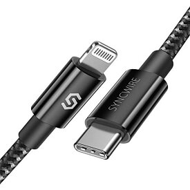 【 令和新設計 】 Syncwire USB-C ＆ ライトニング ケーブル【C94 Apple MFi認証/PD対応/急速充電/超高耐久】Type C Lightning ケーブル iPhone 14 / 14 Plus / 14 pro / 14 Pro Max / 13 / 12 / SE 2020 / 11 / XR/XS / 8 / 8 Plus など機種対応（ 曜石黒）