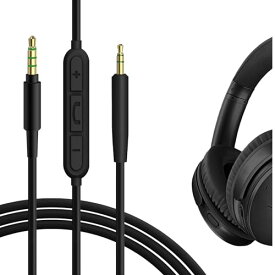 Geekria ケーブル 互換性 オーディオコード ボーズ Bose QuietComfort SE QC45 QC35II QC25 ヘッドホンケーブル、2.5mm に適合する インラインマイクと音量コントロール 1.2 m