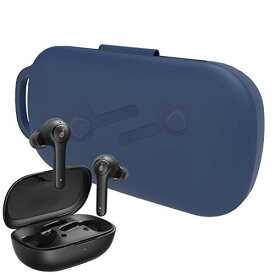 Geekria シリコンカバー Anker Soundcores Life P2（完全ワイヤレスイヤホン Bluetooth 5.0） 用 カバー シリコンケース 保護ケース 全面保護カバー 耐衝撃 軽量小型 落下防止 装着充電可能 防水 カラビナ付き ブルー