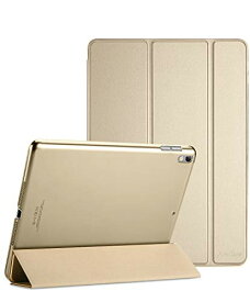 ProCase iPad Pro 10.5"ケース スマート 超スリム スタンド フォリオ保護ケース 半透明フロスト バックカバー 対応機種：iPad Pro 10.5" 2017 / iPad Air 3 2019 －ゴールド