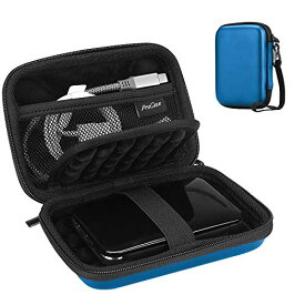 ProCase 汎用 HDD保管ケースEVA材 2.5インチハードディスク対応可能： Western Digital WD Elements Seagate Backup Plus 1TB 2TB 4TB USB 3.0耐衝撃 耐水性My Passportポータブル外付けハードドライブケース -ネービー