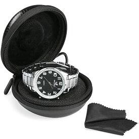 ProCase 腕時計ケース 1本用 腕時計収納 携帯用 スマート時計用 シングル 収納 ボックス 旅行用 出張 持ち運びやすい プレゼント 祝日ギフト -ブラック