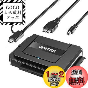 yzUnitek USB-A+C IDE SATA Ή USB3.0 hCuA_v^[ 2.5/3.5C`HDD SSD whCuɑΉ Ro[^ ő18TB 5Gbps 12V/2AdA_v^[t OthCu f[^