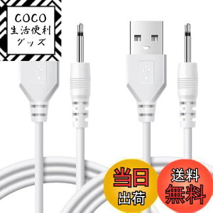 【送料無料】YFFSFDC ハンディマッサージャー用USB充電ケーブル 交換用 1m充電ケーブル 【2本セット】 吸うやつのコード 高速DC充電ケーブル デンマ充電コードなどにも対応 直径2.5mm、長さ17mm