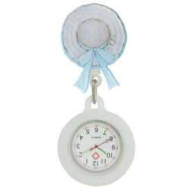 YFFSFDC ナースウォッチ 懐中時計 可愛いポケットウォッチクリップ式 見やすいシンプルで防水 伸び縮み可能 看護師医療所 スタッフ用 男女兼用 (ブルー帽子)