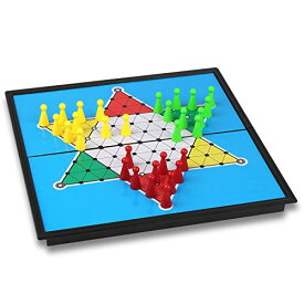Andux 折り畳み式マグネット式 チャイニーズチェッカー ポータブル チェスボードゲームセット CXYXQ-03 2508