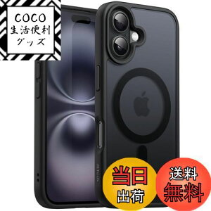yzJETech iPhone 16 6.1C`p }Olbg P[X MagSafeɑΉ ̃}bgw ^ ϏՌ Jo[ (ubN)