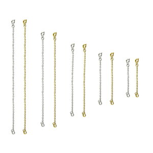 �y���������z[NOMEY] ���� �A�W���X�^�[�`�F�[�� �l�b�N���X��������(5�{�V���o�[+5�{�S�[���h,5cm 7.6cm 10cm 12.7cm 15.24cm 5�T�C�Y ���v10�{�j�W���G���[ DIY ��|�ޗ� ������ �l�b�N���X �����`�F�[