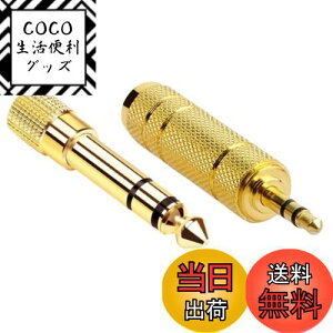 【送料無料】XSAJU 変換アダプタ 変換プラグ 3.5mm 6.35mm ステレオプラグ 金メッキ ヘッドホン マイク アンプ ミキサー 楽器 (3.5mmメスー6.35mmオス×1本、6.35mmメスー3.5mmオス×1本)