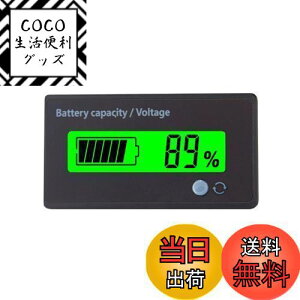 【送料無料】YFFSFDC デジタル電圧計 バッテリー残量表示計 汎用型 DC 12V-48V リチウム電池 鉛蓄電池 リン酸鉄リチウムイオン電池 LCDディスプレイ バッテリーチェッカー バッテリーモニター グ