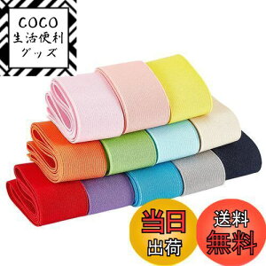 【送料無料】BENECREAT 全長12m幅40mm 平ゴム 織りゴム カラフル 12色 弾性バンド 手芸裁縫 裁縫材料 交換バンド 裁縫用 手芸 交換 手作り素材