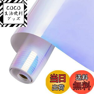 【送料無料】HTVRONT カッティングシート レインボー(虹) ホワイトホログラムシート カッティングシール カッティング用シート コップ 車 約152*30cm 防水耐候 室内室外