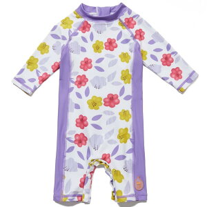 yz xr[  bVK[h UPF50+ UVJbg ̎q s[X 3/4 FFPurple FlowerATCYF9-12 Months