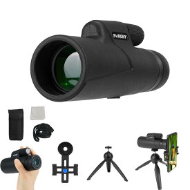 【送料無料】SVBONY SX32 単眼望遠鏡 大口径 小型 256g スマホ対応 メガネ対応 Bak4プリズム IPX5防水 単眼鏡 望遠鏡 片手操作 ハイキング 旅行 バードウォッチン 野鳥観察 自然観察 コンサート スポーツ観戦 ブラック サイズ：10x 42mm