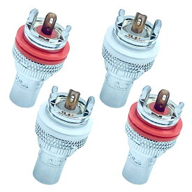 【送料無料】TIGRE BLANC RCA ジャック 端子 メス オーディオ スピーカー アンプ ターミナル コネクタ ノイズ 防止 純銅 4個 セット 色：銀メッキ