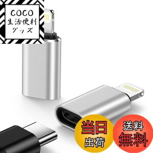 【送料無料】Type C to Lightning 変換アダプタ 2個セット タイプCからIOS変換480Mbpsデータ転送/10w高速充電 USB-C iPhone 変換コネクタ アルミ合金外装 軽量小型 色:シルバー