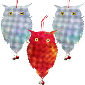 【送料無料】5WYOUKE 3枚 鳩よけ 鳥よけ フクロウ 鳥の天敵 キラキラ 反射板 41cm 大きめサイズ 吊り下げ式 ハト カラス ツバメ スズメ 鳥避けグッズ フン害防止 鳥避け 簡単設置 防水 耐久性 ベランダ/花園/屋上/窓枠/物干し竿/車/果樹園/畑用 サイズ：41cm