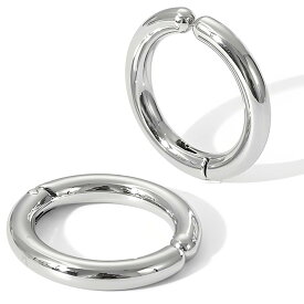 【送料無料】[swars] イヤリング メンズ フェイクピアス ノンホールピアス イヤーカフ 両耳用 ステンレス 色：シルバー、サイズ：14mm