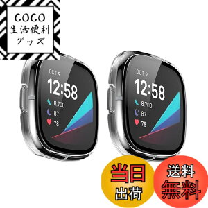 �y���������zLICHIFIT Fitbit Versa 3/Sense�p�ی�P�[�X �J�o�[ PC�t���[�� �����K���X�t�B���� ��̉� �X�}�[�g�E�H�b�`�J�o�[ �E���ȒP �ϏՌ� ���h�~�y�� ������� �A�N�Z�T���[ �F�F�����{����