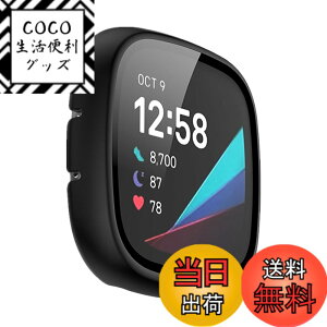 �y���������zLICHIFIT Fitbit Versa 3/Sense�p�ی�P�[�X �J�o�[ PC�t���[�� �����K���X�t�B���� ��̉� �X�}�[�g�E�H�b�`�J�o�[ �E���ȒP �ϏՌ� ���h�~�y�� ������� �A�N�Z�T���[ �F�F�u���b�N