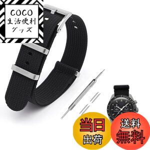 �y���������z[Jumpsunfun] 20mm ���v�o���h for Omega X Swatch Speedmaster MoonSwatch �I���K�ƃX�E�H�b�` �X�s�[�h�}�X�^�[ ���[���X�E�H�b�`�p �~���^���[�i�C�������v�x���g �F�F�u���b�N