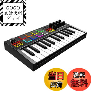 �y���������zOYAYO MIDI�L�[�{�[�h 25�� �[�d�� �x���V�e�B�Ή� MIDI�R���g���[���[ 8�o�b�N���C�g�t���h�����p�b�h 8�m�u OLED�f�B�X�v���C���� DAW�A�g�Ή� ���y����pMIDI�R���g���[���[ �F
