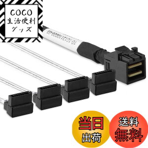 �y���������z���� Mini SAS �F�FSFF-8643 to 4x SATA (13#:�X�g���[�g���璼�p)�A�T�C�Y�F0.5m