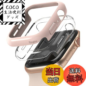 �y���������zJP - Ringke Apple Watch Series 6 / 5 / 4 / SE 40, 44mm Slim �F�FClear & Peach Pink (2P)�A�T�C�Y�F[6 / 5 / 4 / SE 44mm]