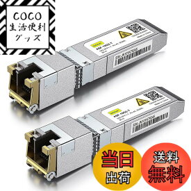 【送料無料】10Gtek 10GBase-T SFP+モジュール, 10G-T, 10Gカッパー, RJ-45 SFP+ CAT.6a, 最大30m, 光トランシーバ 色：x2、サイズ：2個入り