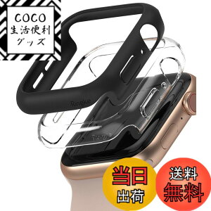 �y���������zJP - Ringke Apple Watch Series 6 / 5 / 4 / SE 40, 44mm Slim �F�FClear & Matte Black (2P)�A�T�C�Y�F[6 / 5 / 4 / SE 44mm]