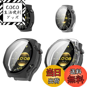 �y���������zFor HUAWEI WATCH GT6 Pro 46mm �p �P�[�X �J�o�[ KONXISA HUAWEI WATCH GT6 Pro 46mm �J�o�[+�t�B���� ��̌^�iPC�P�[�X+�K���X�t�B�����j�����ߗ� �C�菝�h�~ �Ռ��z�� �����[�d�\ �S�ʕی� ��